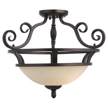 Maxim Two Light Oil Rubbed Bronze Frosted Ivory Glass Bowl Semi-Flush Mount 12201FIOI